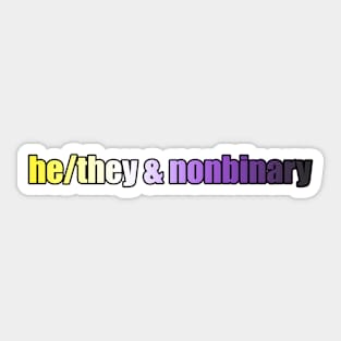 He/They & Nonbinary Pride - Plain Pronouns Sticker